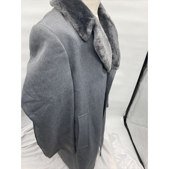 VTG London Fog Over Top Coat Sherpa Lined‎ Wool Gray Mens 40 Short - Picture 7 of 12